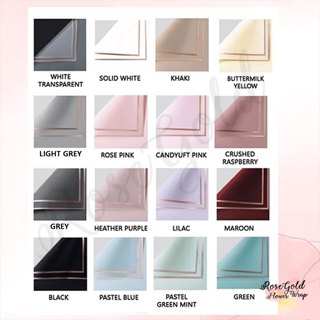 

[1 LEMBAR] GOLD LINE TRANSPARENT CELLOPHANE Flower Wrapping Paper/Kertas Bungkus Buket Bunga
