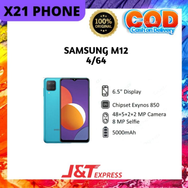 Samsung M12 4/64 Ram 4gb internal 64gb Garansi Resmi