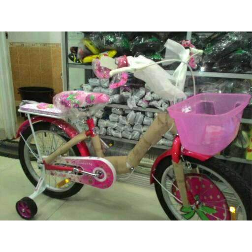 sepeda anak 16 wimcycle strawberry
