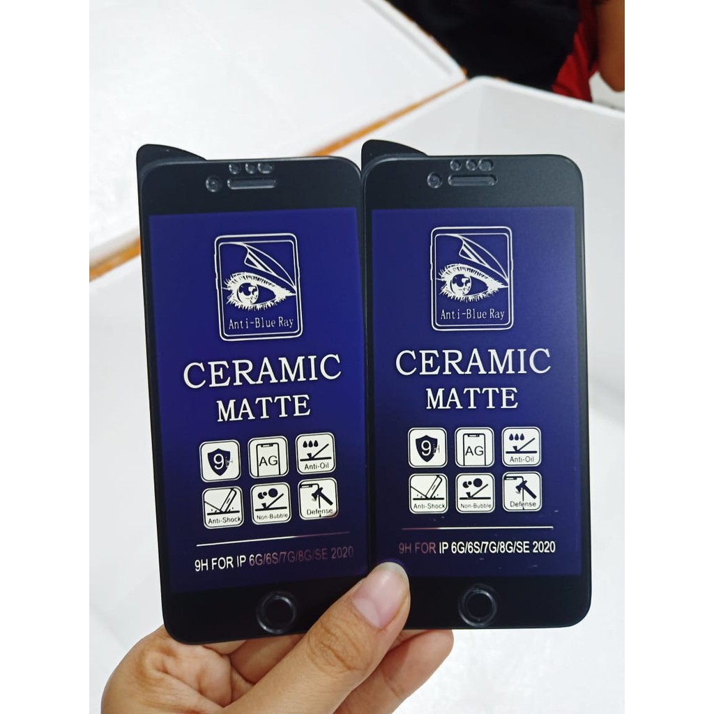 IPHONE 6 IPHONE 7 IPHONE 8 6G 6S 7G 8G ANTI GORES LENTUR CERAMIC LENTUR BLUE LIGHT, ANTI RADIASI ANTI MINYAK PELINDUNG LAYAR BUKAN KACA