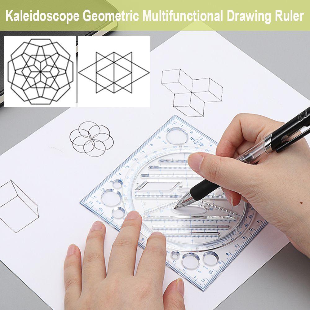 R-flower Fast Drawing Rulers Template Geometris Perlengkapan Kantor Sekolah Multifungsi