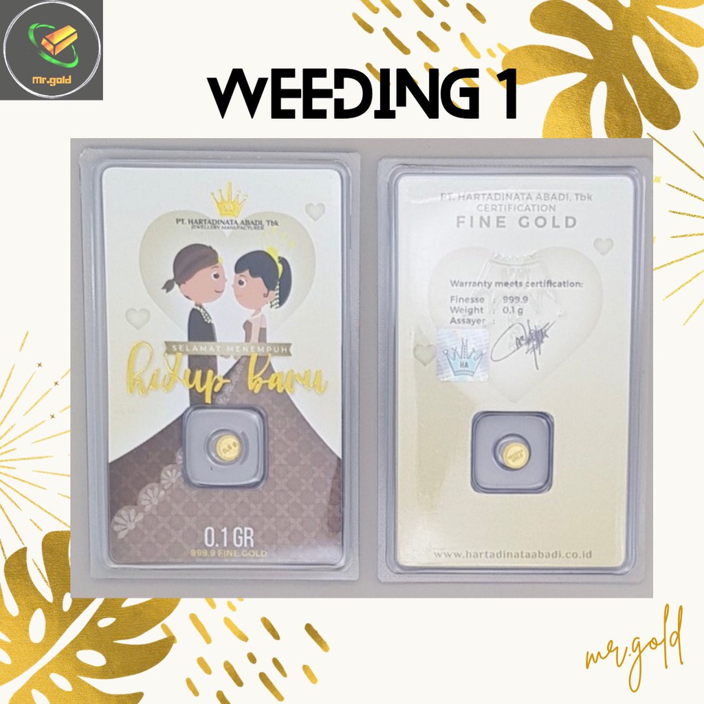 EMAS LOGAM MULIA MINI HARTADINATA ABADI 0.1 GRAM EDISI WEDDING 1 GIFT SERIES / ACC LM HT / LM HRTA