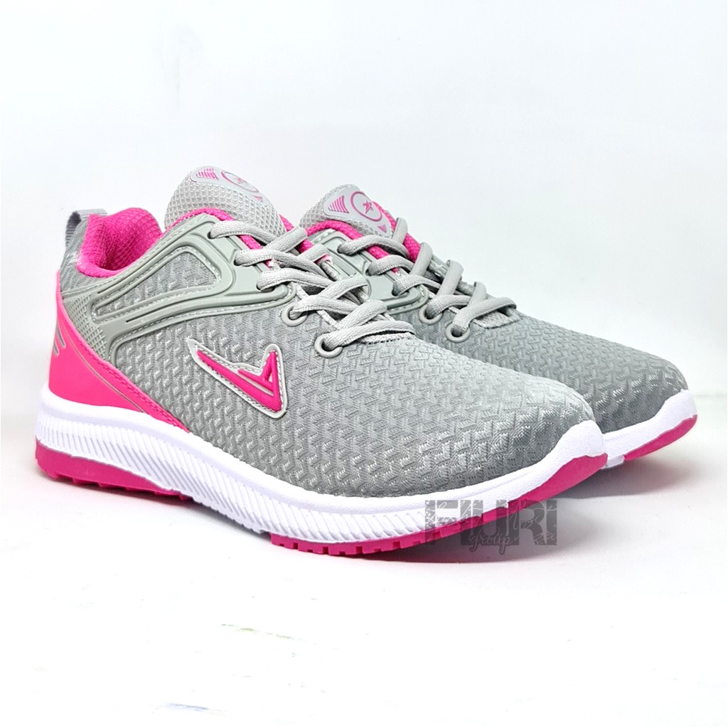 FIURI - Pro ATT Original - VIL 70 Abu - Abu Pink 37-40 - Sepatu Kets Wanita - Sepatu Sneakers Wanita - Sepatu Olahraga Sport Wanita - Sepatu Casual - Sepatu Jogging Lari Fitness Gym Senam Wanita - Sepatu Cewek - Sepatu Sekolah Bertali SD SMP SMA