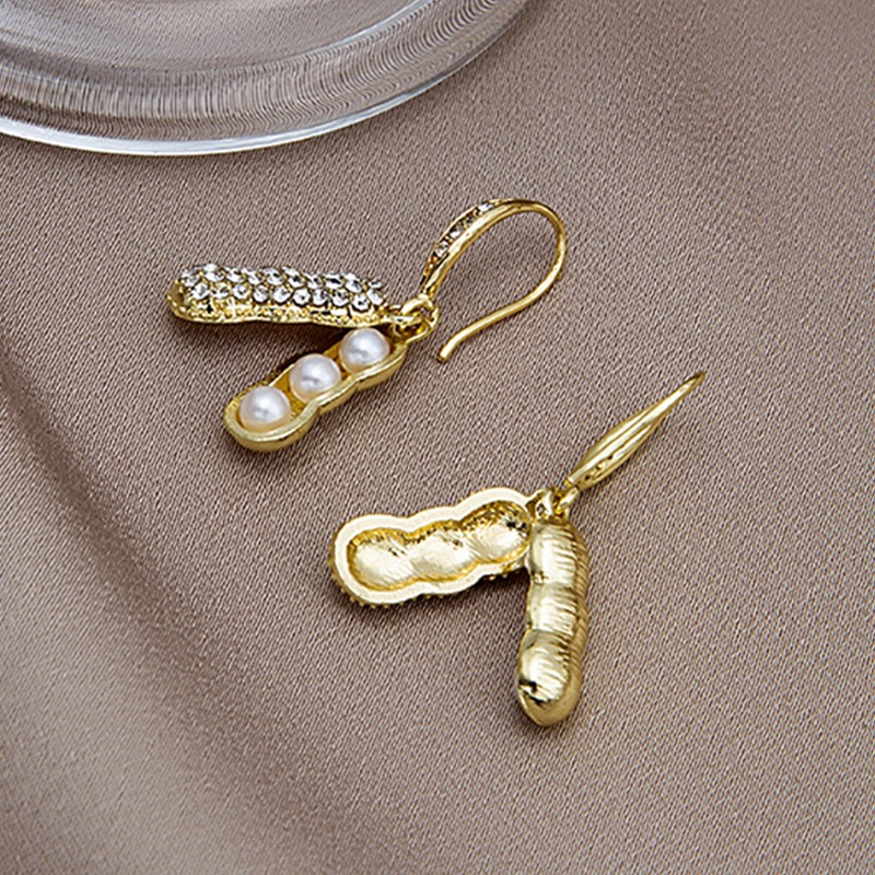 Fancyqube Anting Tusuk Gantung Bahan Metal Desain Geometri Hias Mutiara + Kristal Gaya Klasik Untuk Wanita