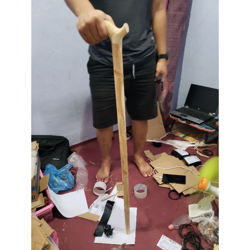 TONGKAT JALAN KAYU CEMARA wangi original