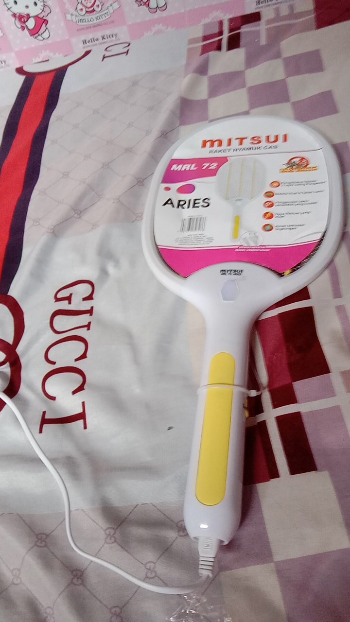 Raket Nyamuk Cas Mitsui Aries Mrl 72 Jaring Oval