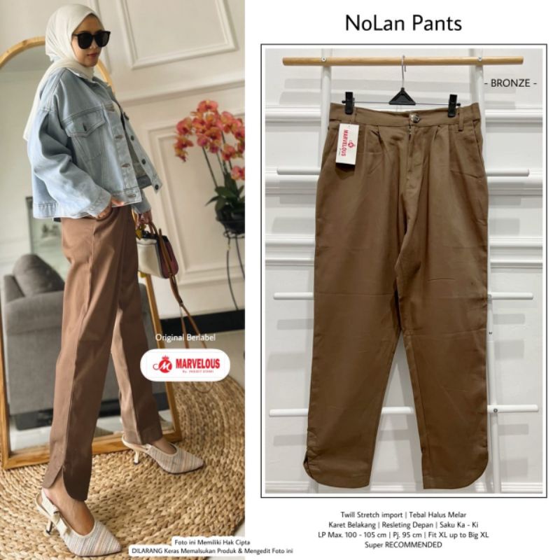 NOLAN PANTS BY MARVELOUS // CELANA BAGGY WANITA // Celana katun wanita strech