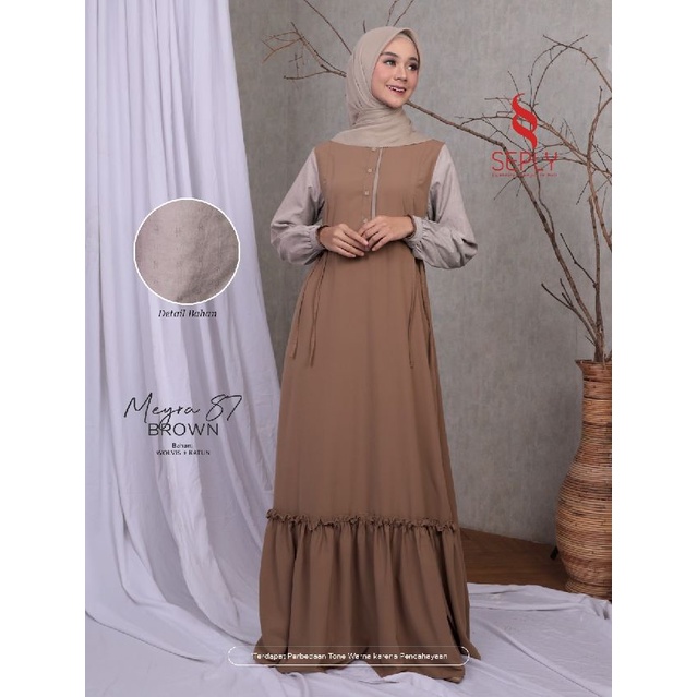 [READY] SEPLY GAMIS MEYRA 87 NAVY GREEN BROWN