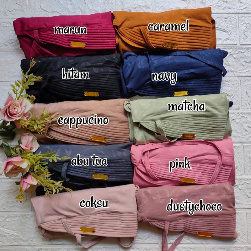 EVITA PET BY MAZEA / JILBAB PET / BERGO PET / BERGO TALI / JILBAB JERSEY / BERGO JERSEY / KERUDUNG MOTIF / JILBAB EMBOSS / JILBAB ORI