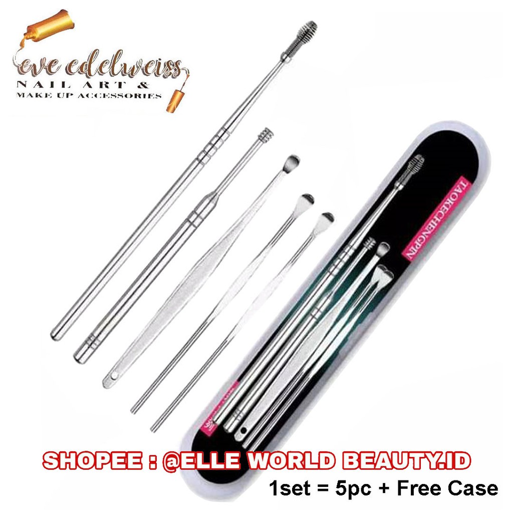 KOREK KUPING BESI SET ISI 5 PCS KOREKAN KUPING KOREKAN TELINGA BESI LENGKAP BESI TEBAL