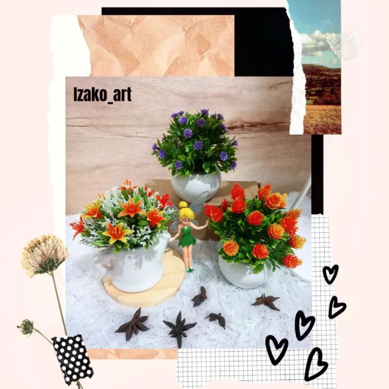 bunga mini Milan pot keramik izako