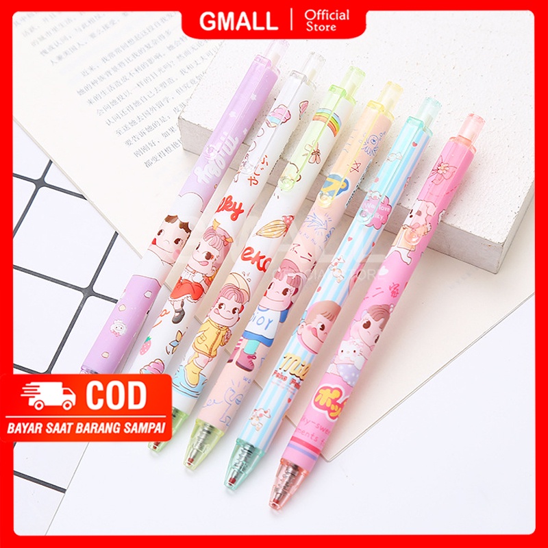 

6 pcs Pena Bolpoin Pulpen Bulpen Cetek Gel Cair 0.5 mm ST0032 Gmall