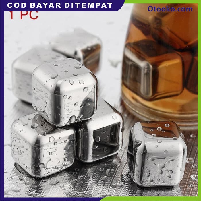 PUC Es Batu Stainless Steel Reusable Ice Cube Pendingin Non Cair 1 Pcs