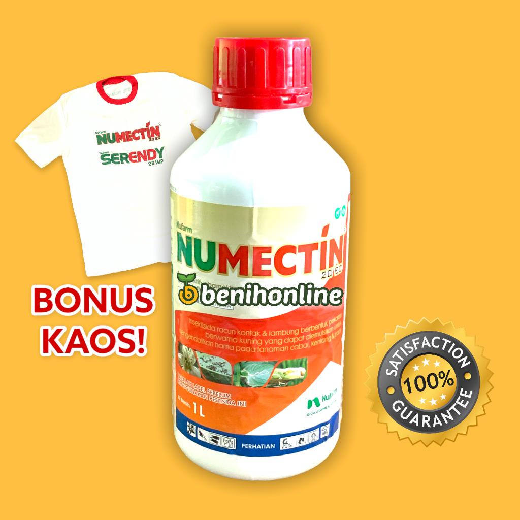 INSEKTISIDA NUMECTIN ABAMEKTIN 20 EC Bening 1 Liter bonus kaos obat kriting daun hama trips NUFARM