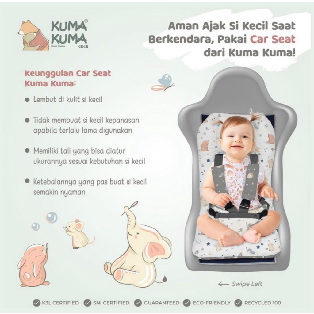 OMILAND BABY CARSEAT / EMPUK / CARSEAT TRAVELLING / FOLDABLE / CARSEAT FOLDABLE KUMA KUMA CAR SEAT / dudukan mobil bayi/ CAR SEAT BAYI