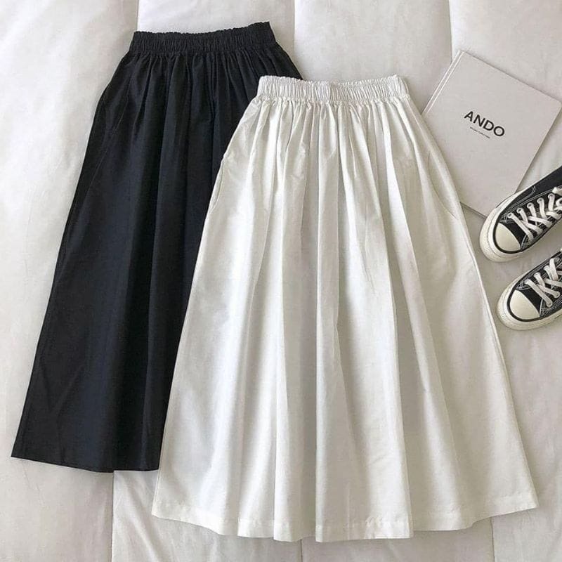 JACKLYN SKIRT - FLOTTILICIOUS / Bawahan kerja / kain linen / Rok wanita panjang / Daily outfit Simple Navy Nyaman Basic Formal Casual Remaja Dewasa