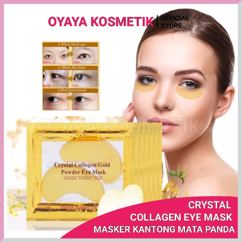 Masker Kantong Mata Panda Crystal Collagen Eye Mask Gold Menghilangkan Mata Panda Eyemask Patch Moistorizong Anti Anging Wrinkle Masker Hapus Kantong Mata nyaman Digunakan Berkulitas Oyaya Kosmetik Pekanbaru Grosir ecer Riau