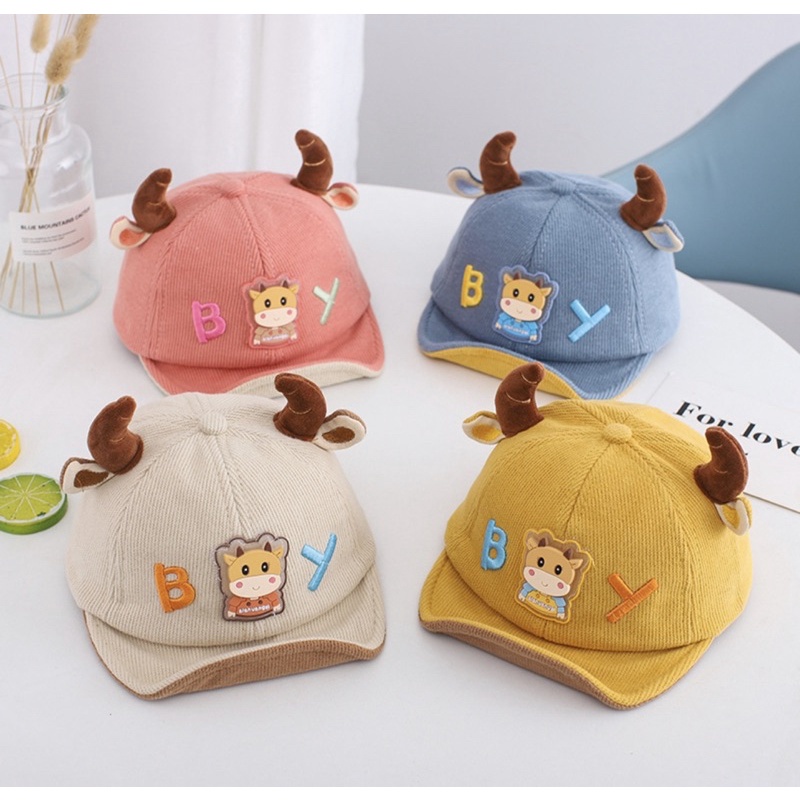 Topi Baseball Anak Bayi Balita Model Cute Cow Untuk Anak Laki Anak Perempuan 3D