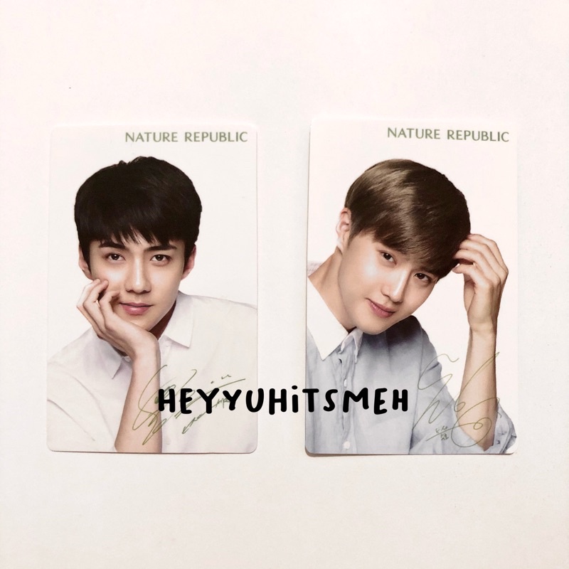 [BOOKED] EXO x nature republic sehun suho handcream pc photocard official natrep