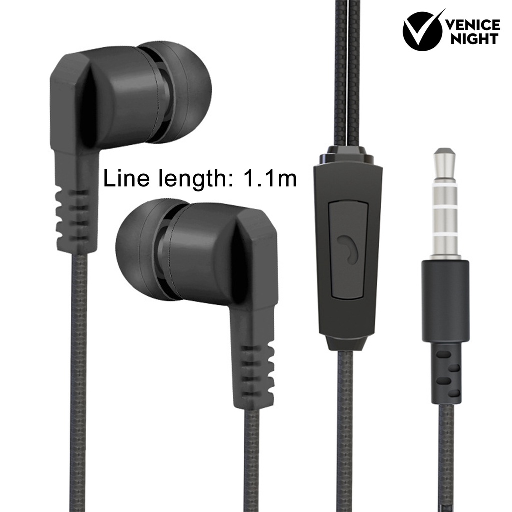 (VNEP) (Berkabel) Headset Earphone Earbuds In-ear Portable Sensitifitas Tinggi Ergonomis Jack 3.5mm + Mic