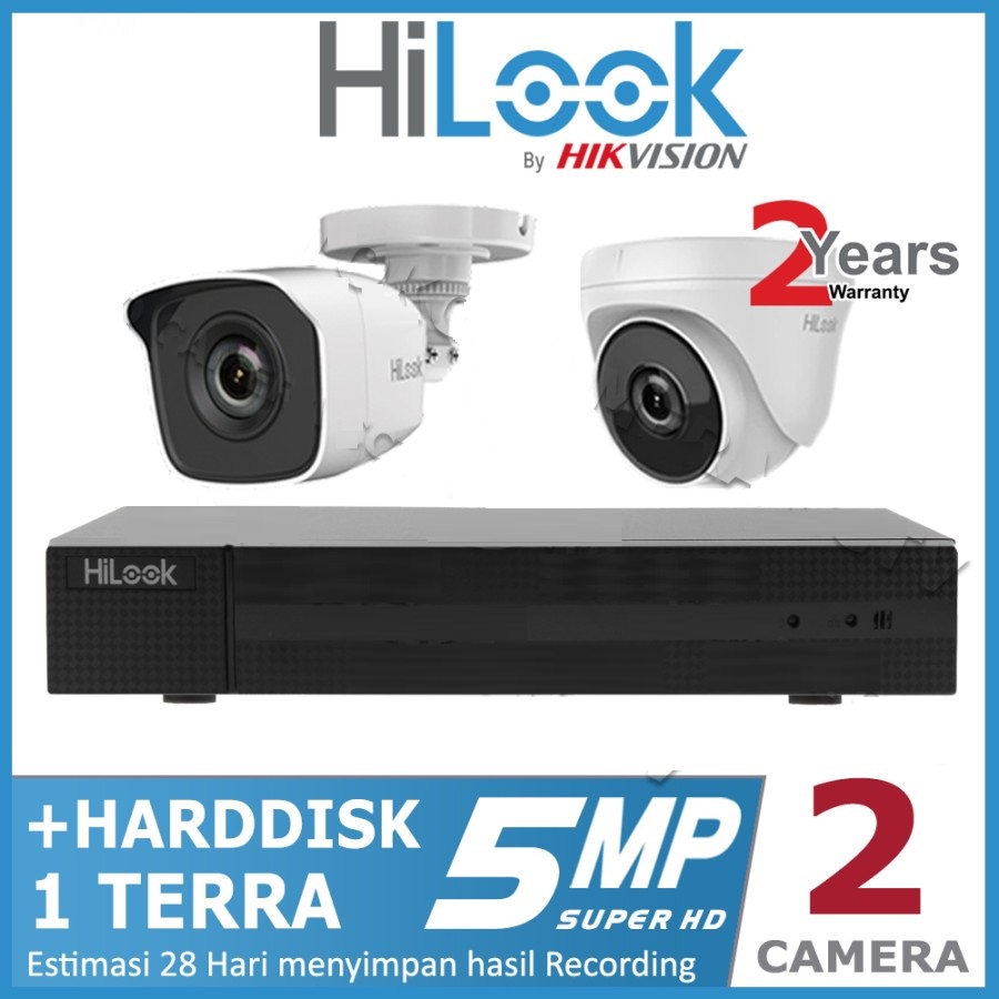 PAKET CCTV HILOOK by HIKVISION 5MP 2 KAMERA HDD 1TB SIAP PASANG