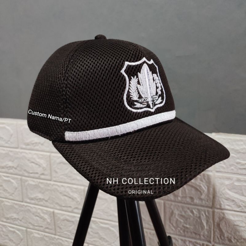 Topi SECURITY/SATPAM ORI Terbaru Coklat Tua Jaring Custom Nama Dan Nama PT Request