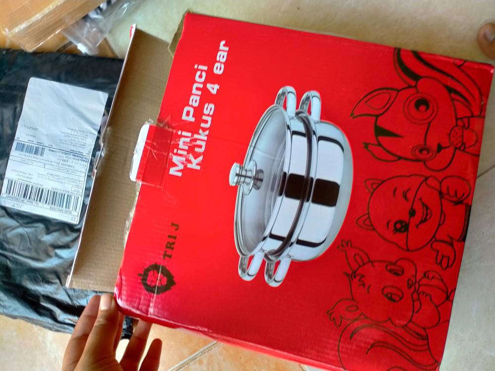 Panci Kukus Tri J Mini 4 Ear Steam Pan Stainless Stell Anti Karat