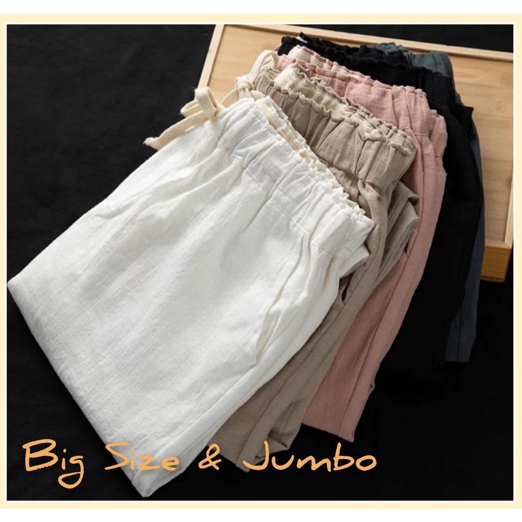 PROMO CELAN JUMBO!! Ziona Linen Pants - CELANA LINEN WANITA TERLARIS