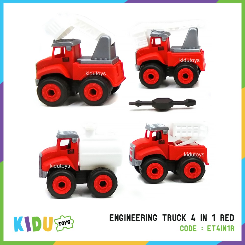 Mainan Anak Engineering Truck 4 IN 1 Kidu Toys