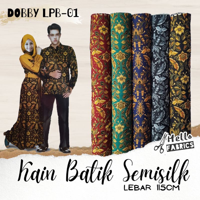 ( LPB-01 DOBBY ) Kain Batik Meteran Bahan Semisilk Dobby Kualitas Premium Batik Pria Wanita