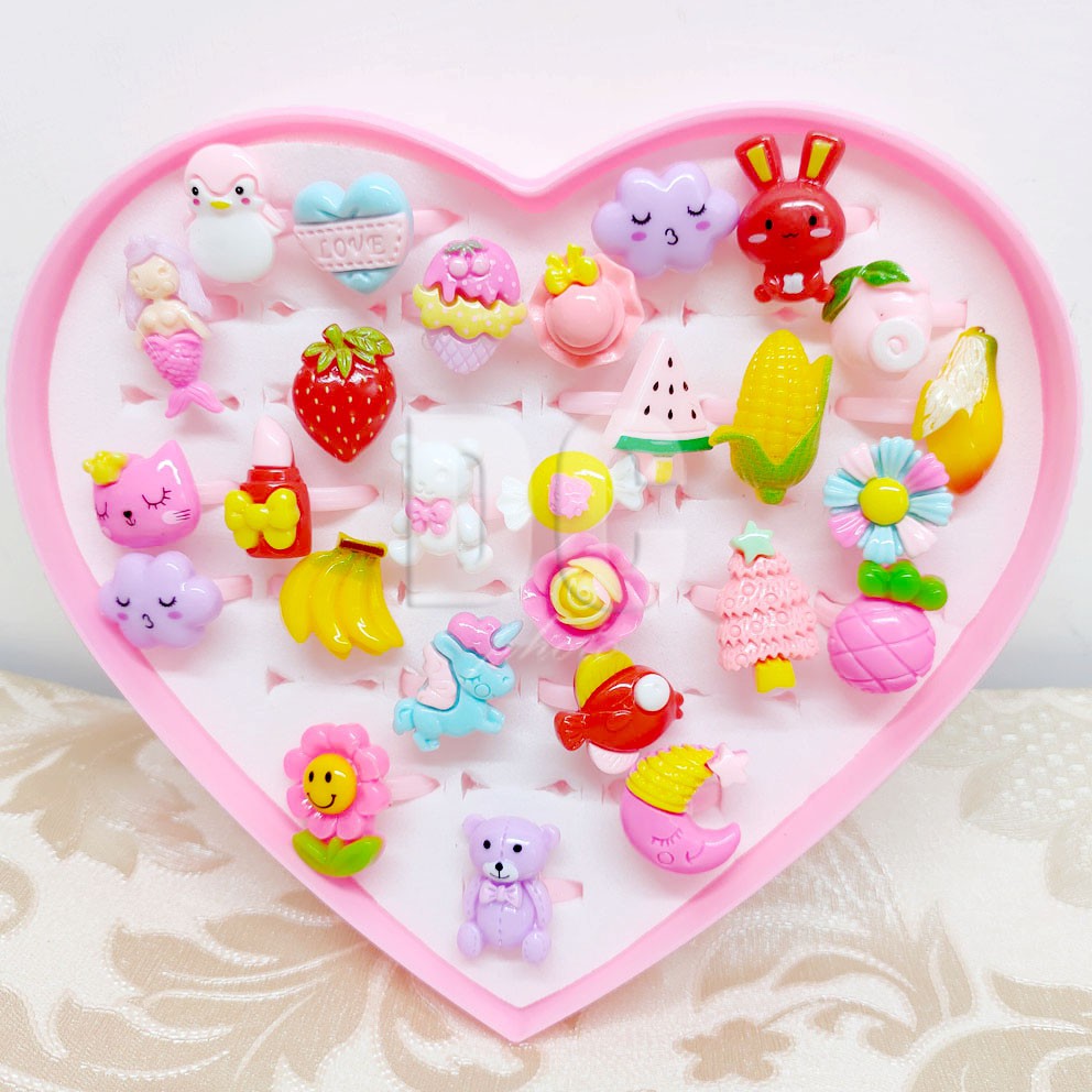 MURAH!!! CINCIN KARAKTER ANAK MERMAID BUAH BINATANG BONEKA BUNGA PUTRI DUYUNG
