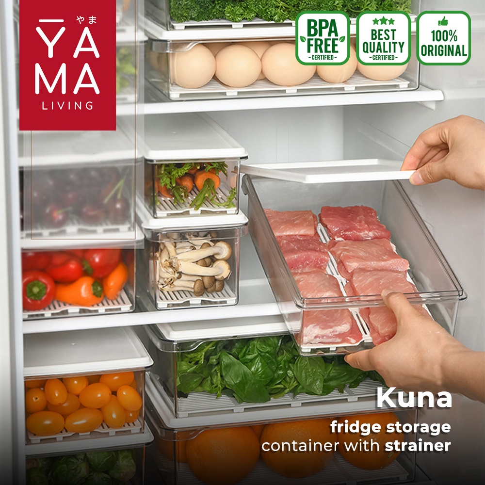 Jual Yama Kuna Fridge Food Storage Box Kotak Penyimpanan Makanan Kulkas Dengan Saringan Shopee 5013