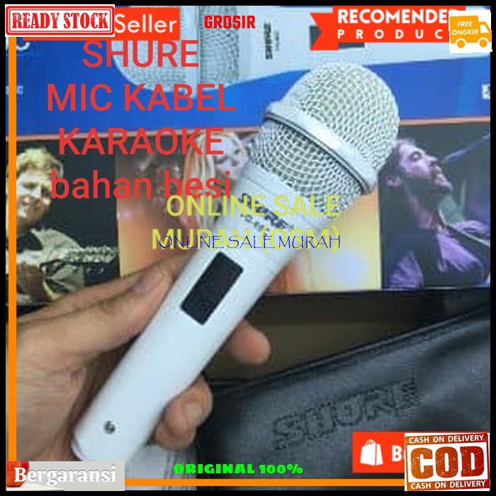 G29 Shure white legendary dynamic GE29 Mic kabel putih song musik Microphone cable karaoke vocal artis audio sound mik pengeras suara pro profesional vokal mikrophone dinamic cardioid legendaris  TERBUAT DARI BESI metal Bisa segala jenis audio sound Langs