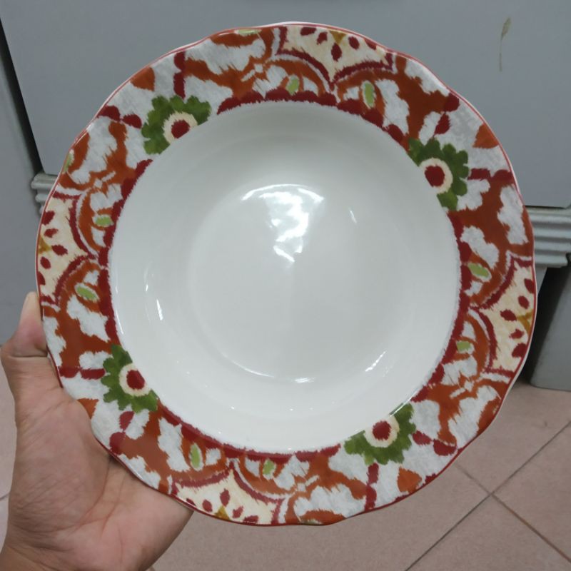MAROKO SOUP PLATE PIRING CEKUNG KERAMIK SANGO PIRING MAKAN MOTIF MAROCO MAROCCO