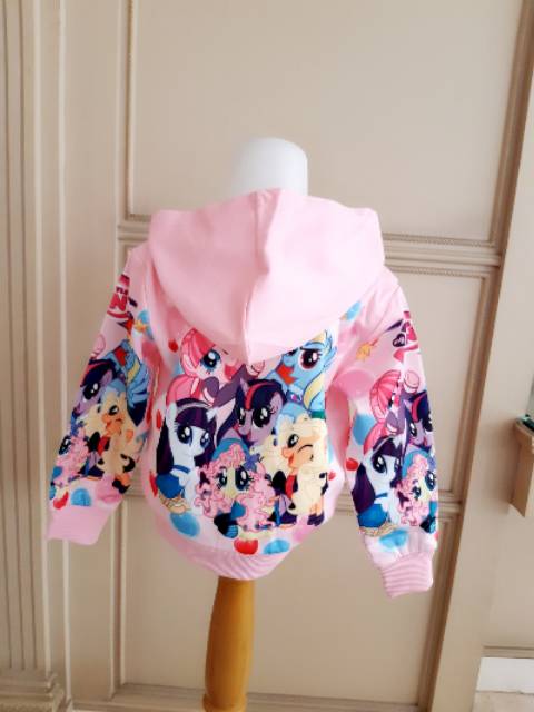 GA2691 LITTLE PONY OUTER PINK / JACKET HOODIE ANAK PINK / JAKET OUTER LITTLE PONY IMPORT MURAH