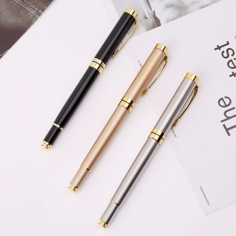 Mary Luxury Metal Ballpoint Pen Signature Black Ink Gel Pulpen Alat Tulis Kantor Suppli