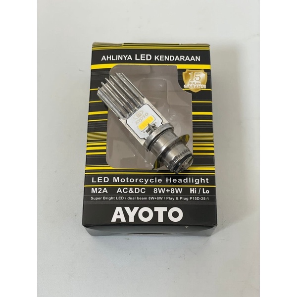 Lampu LED Motor Utama SOKET T19/H6 Arus AC DC Ayoto M1A M1A PRO KP M2A M2A PRO M2B M2B KP M2B PRO Bebek MatiK