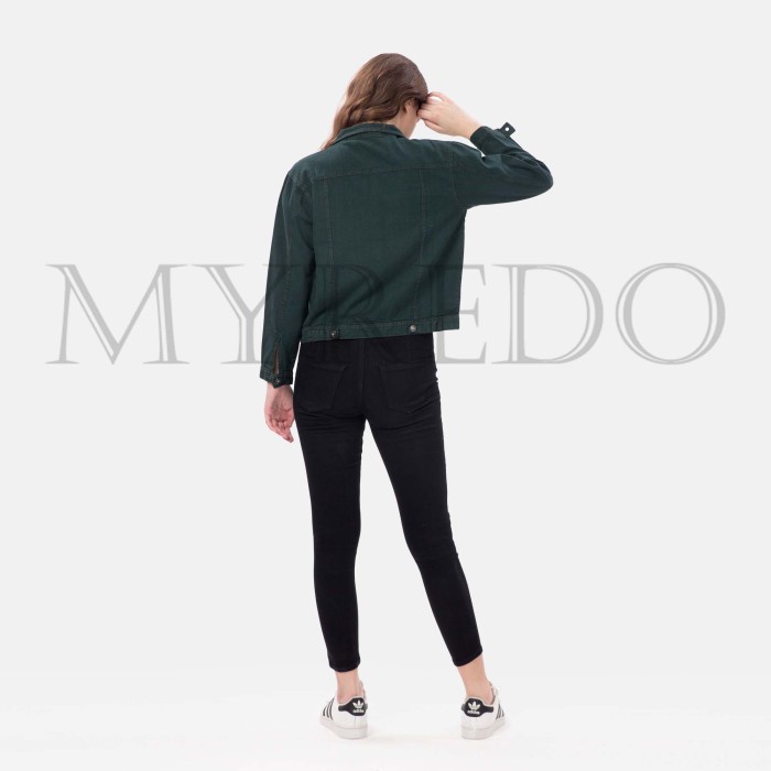 WANITA-JEANS-JAKET- MYREDO - JAKET JEANS WANITA HIJAU ARMY ELIANA - ARMY -JAKET-JEANS-WANITA.