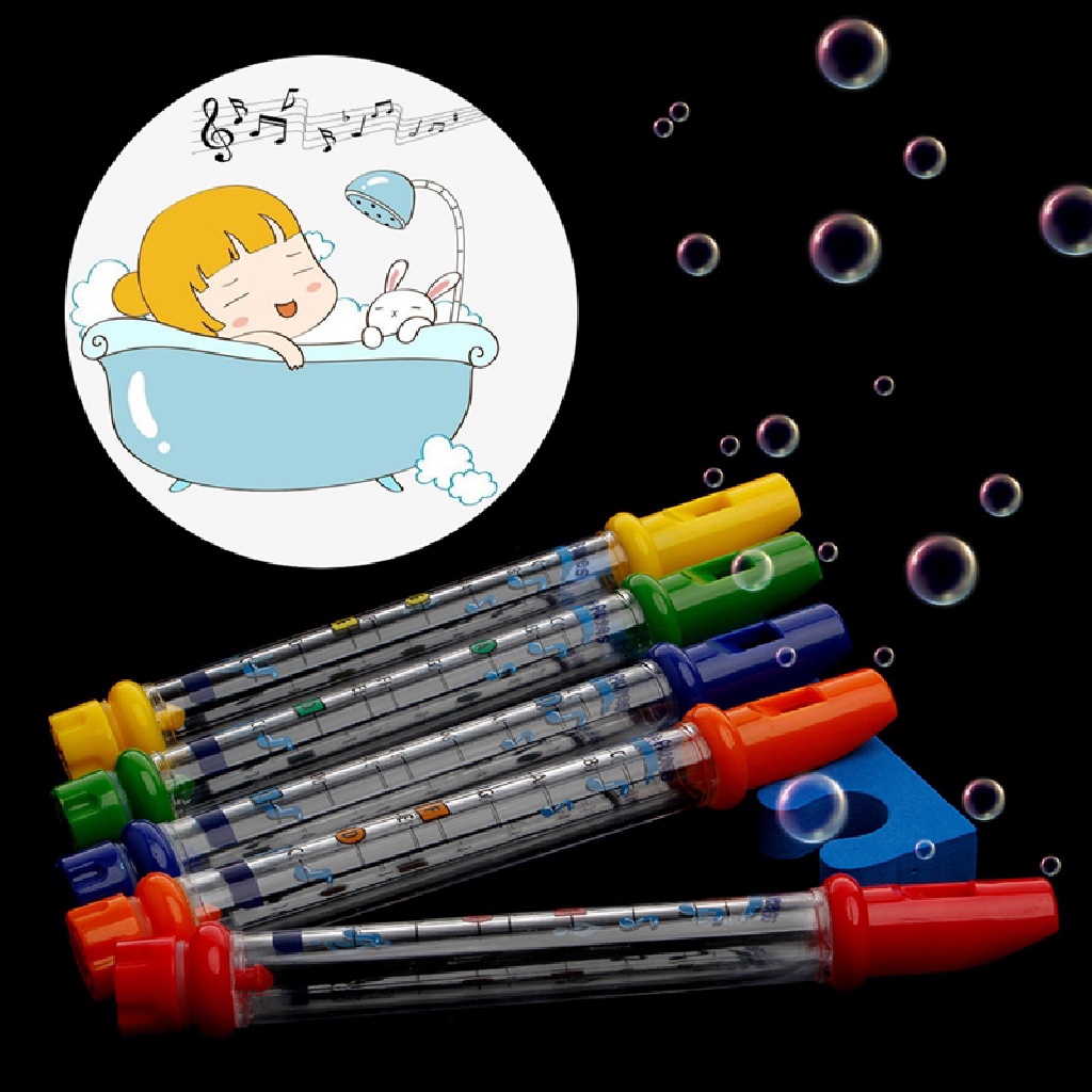 5pcsset Mainan Alat Musik Flute Air Untuk Teman Mandi Anak