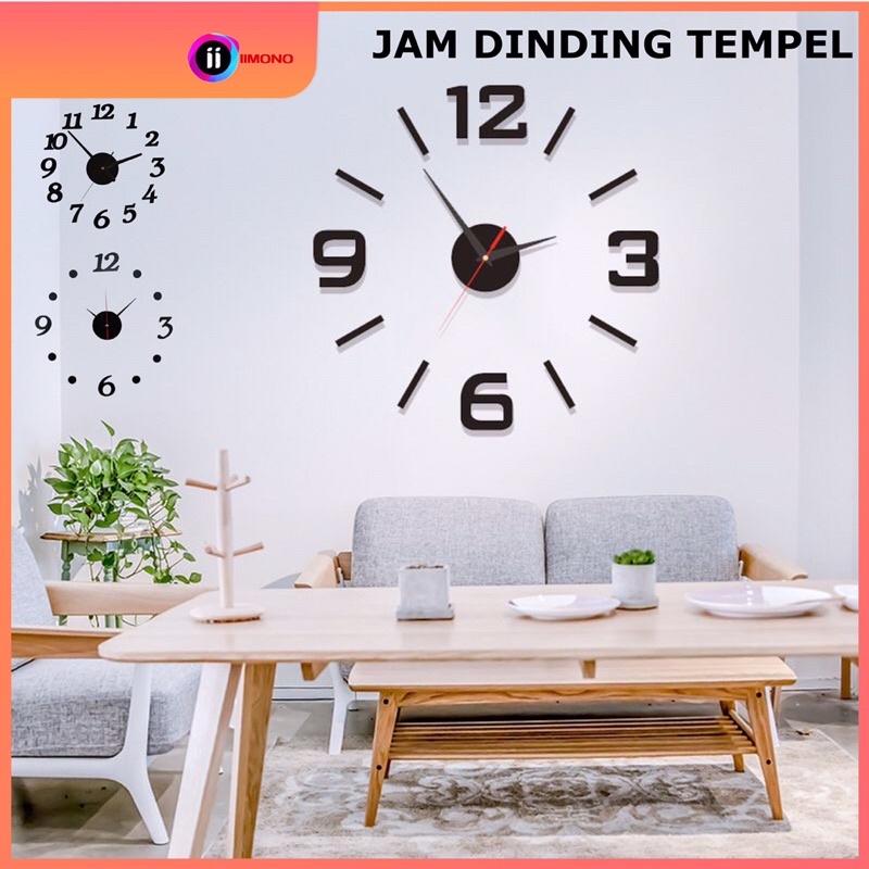 JAM TEMPEL DINDING/TEMBOK ANALOG 3D MODERN / JAM DEKORASI RUANG TAMU / JAM DINDING HOOK GIANT CLOCK