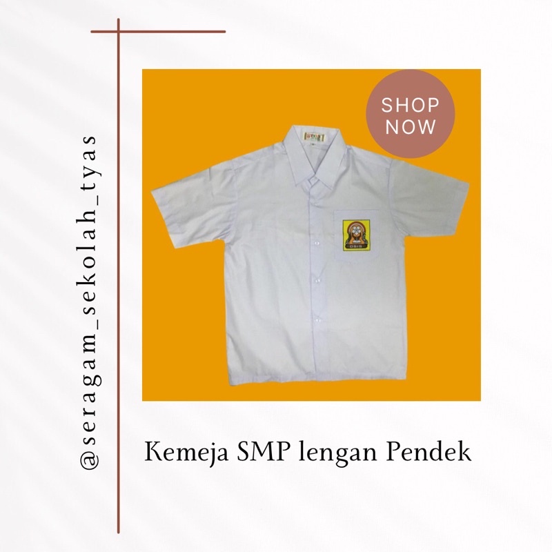 Seragam sekolah SMP merek Tyas Lengan Pendek