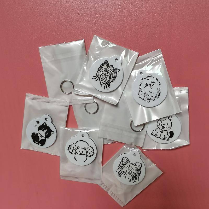 Liontin ID Tag Ukiran Bahan stainless steel Anti Hilang Untuk Anjing Kucing Peliharaan