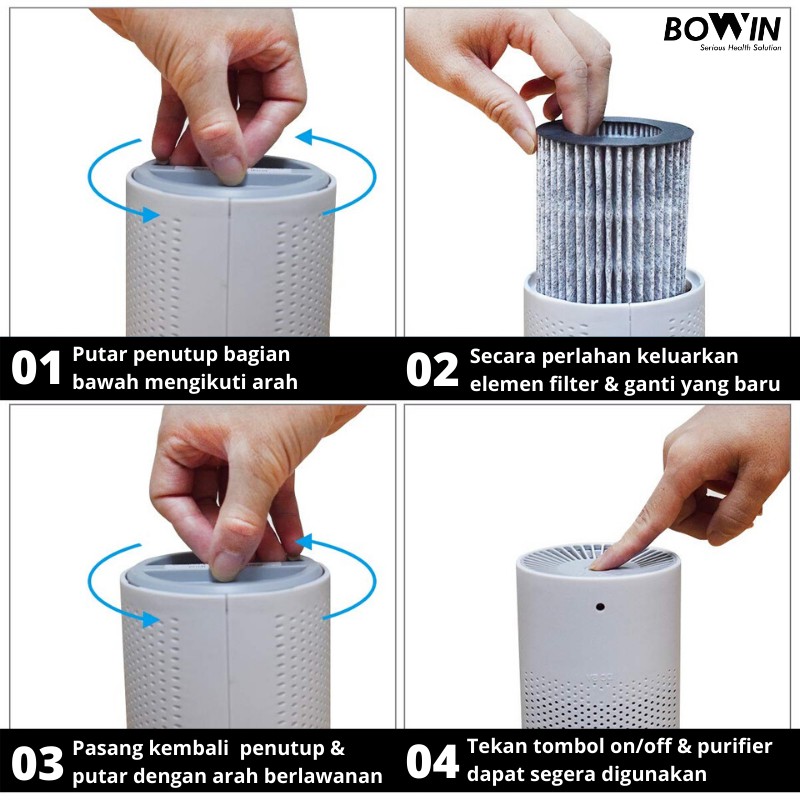 Bowin Refill FIlter Refill Air Purifier Oxy Mini (3in1 True HEPA &amp; ANION Filter)