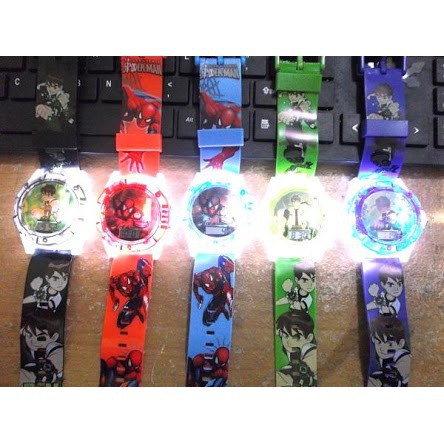 [PA] JAM TANGAN ANAK MURAH KARAKTER PROYEKTOR LASER LAMPU SUARA SPIDERMAN / CARS / JA008