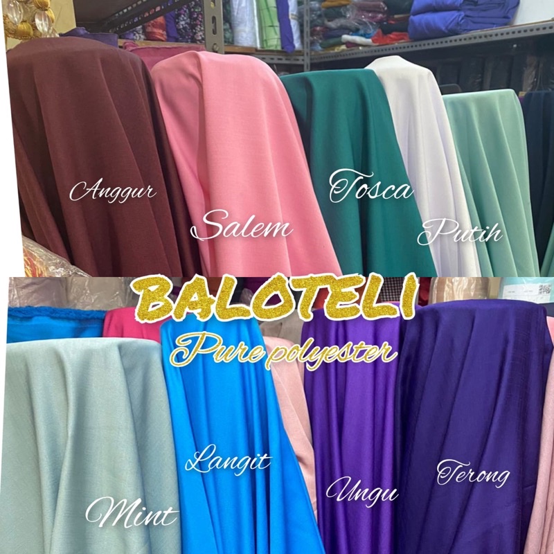 Kain BALOTELLI, SUPER HALUS, BAHAN JILBAB, BAHAN KEMEJA. GAMIS