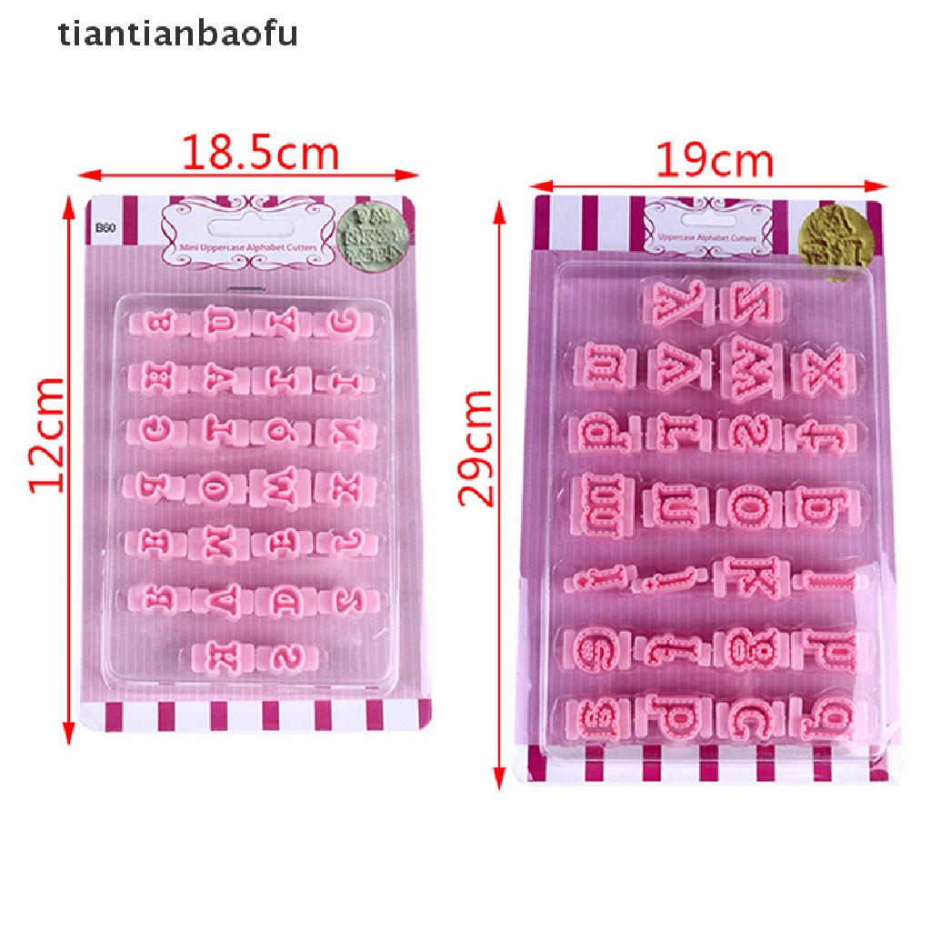 Cetakan Pemotong Kue Model Stempel Timbul Desain Huruf Alfabet