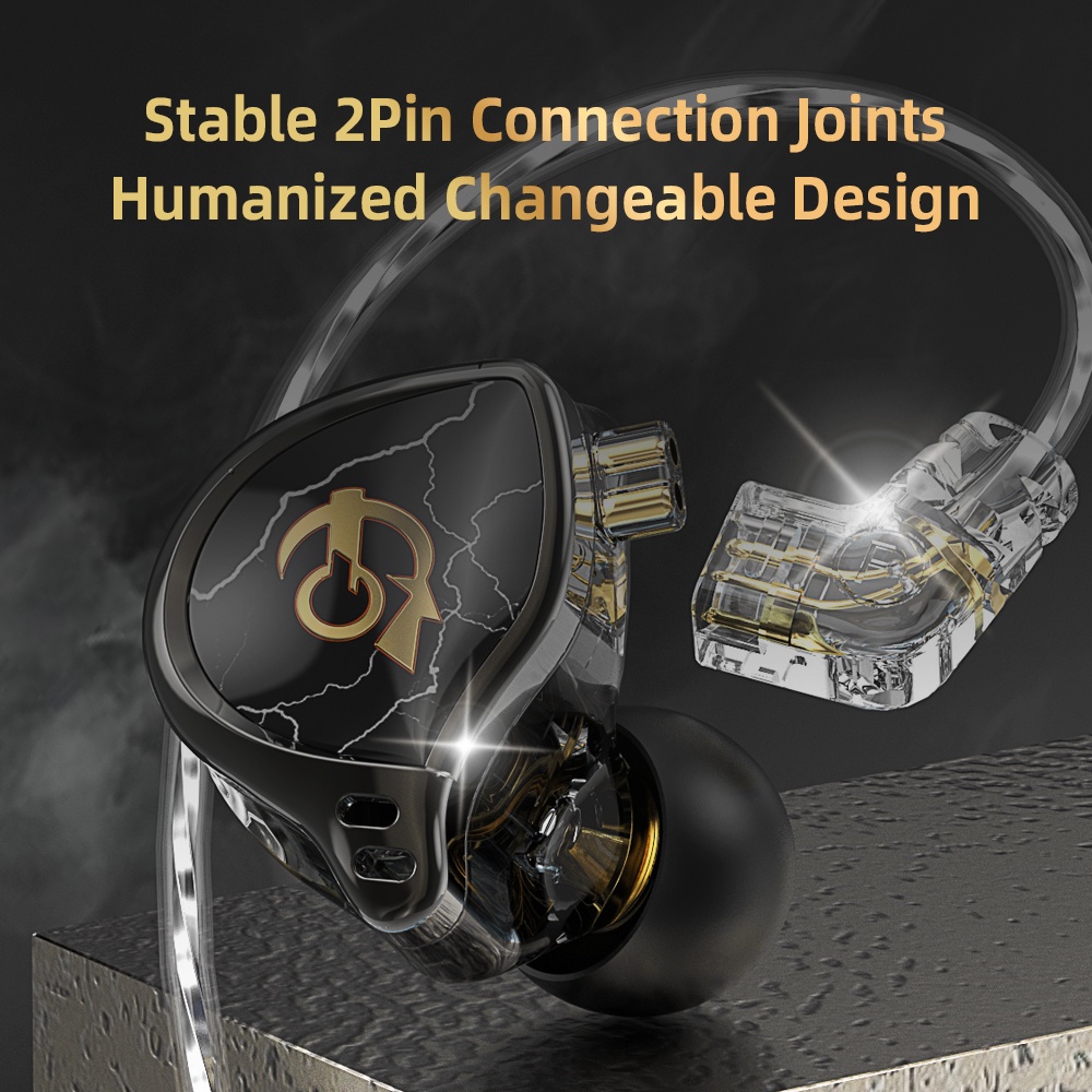 QKZ x HBB Titanium-Coated Diaphragm Driver HiFi In-Ear Earphones WITH MIC