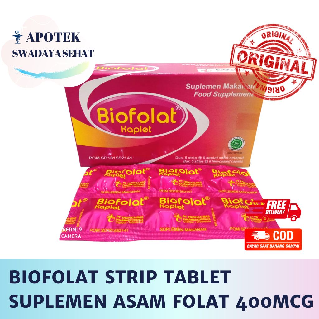 BIOFOLAT Strip Tablet - Suplemen Asam Folat 400Mcg dan Vitamin B