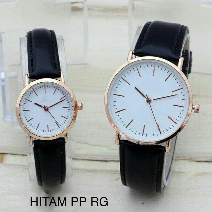 BAJ JAM TANGAN COUPLE KULIT GROSIR MURAH PREMIUM PRIA WANITA QUARTZ DD003