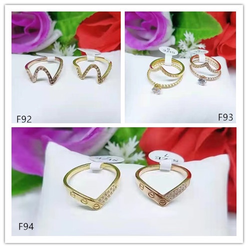 Cincin Titanium Permata Perhiasan Fashion F92-94